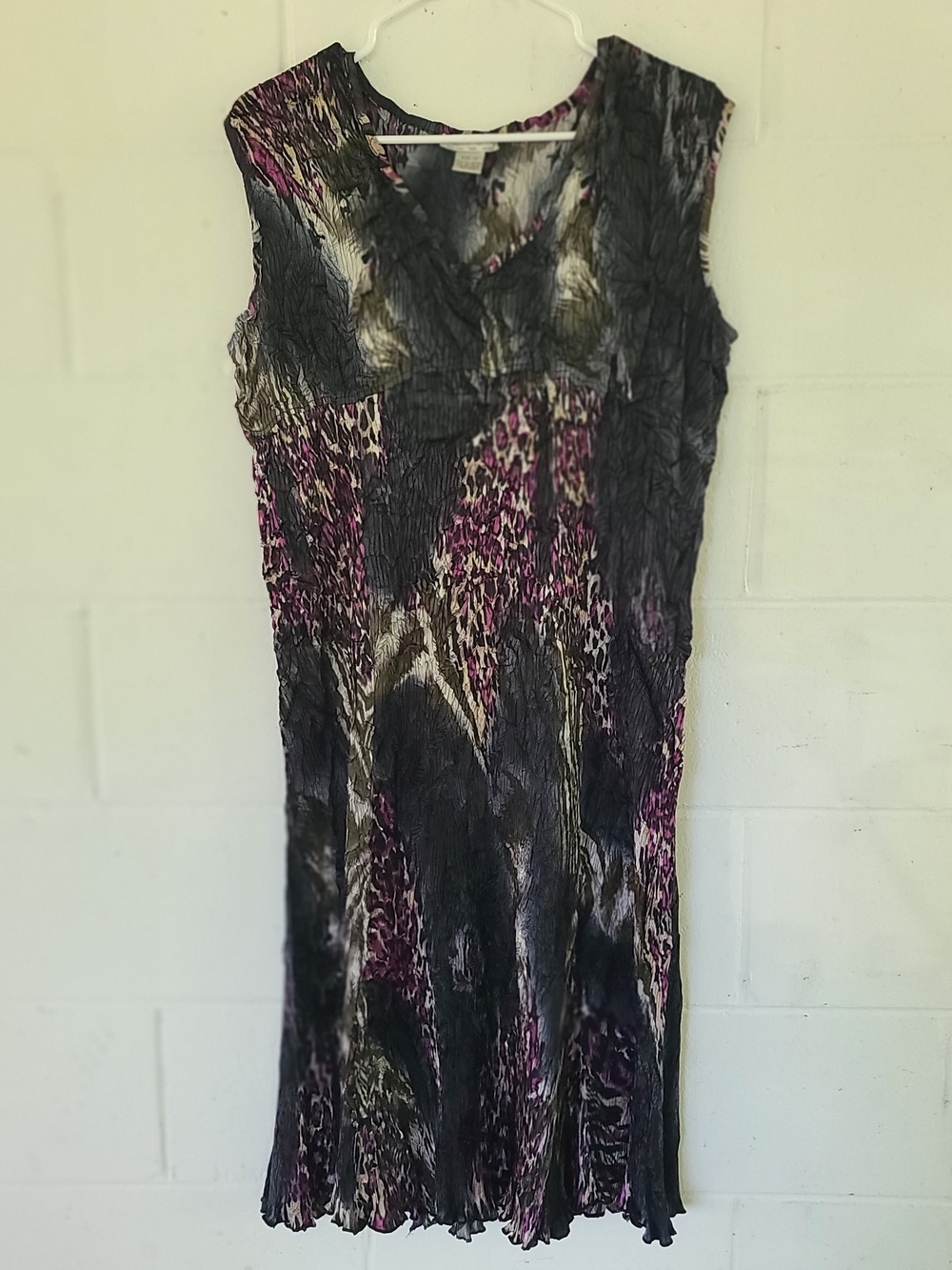 VTG Y2K Alberto Makali Crinkle Empire Dress Women boho Whimsygoth Fairy Size 1X - Picture 2 of 9